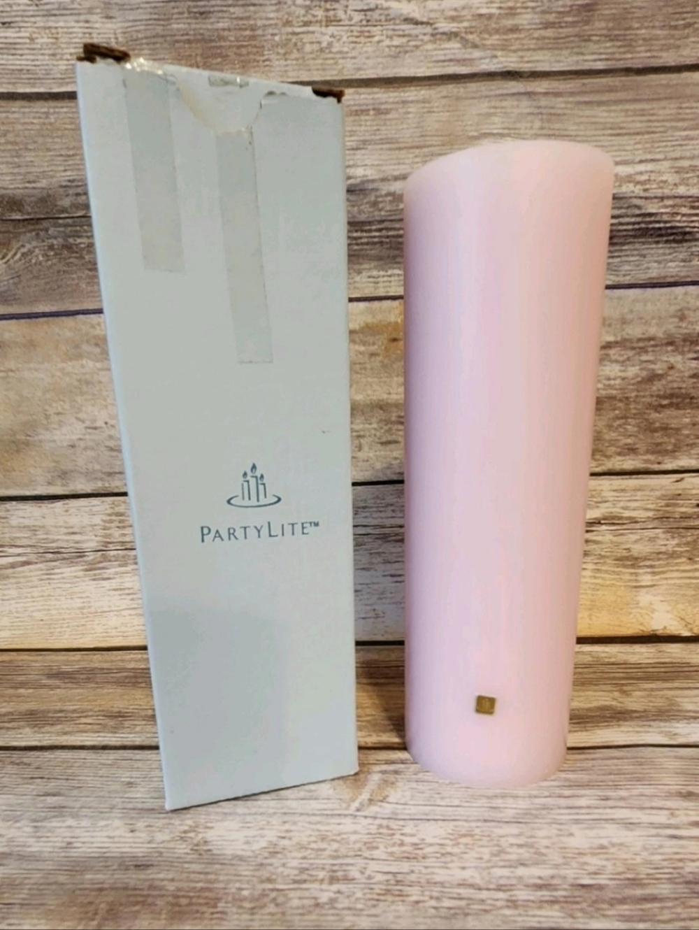 PartyLite 3x9 Strawberry Rhubarb Flat Top Pillar Candle